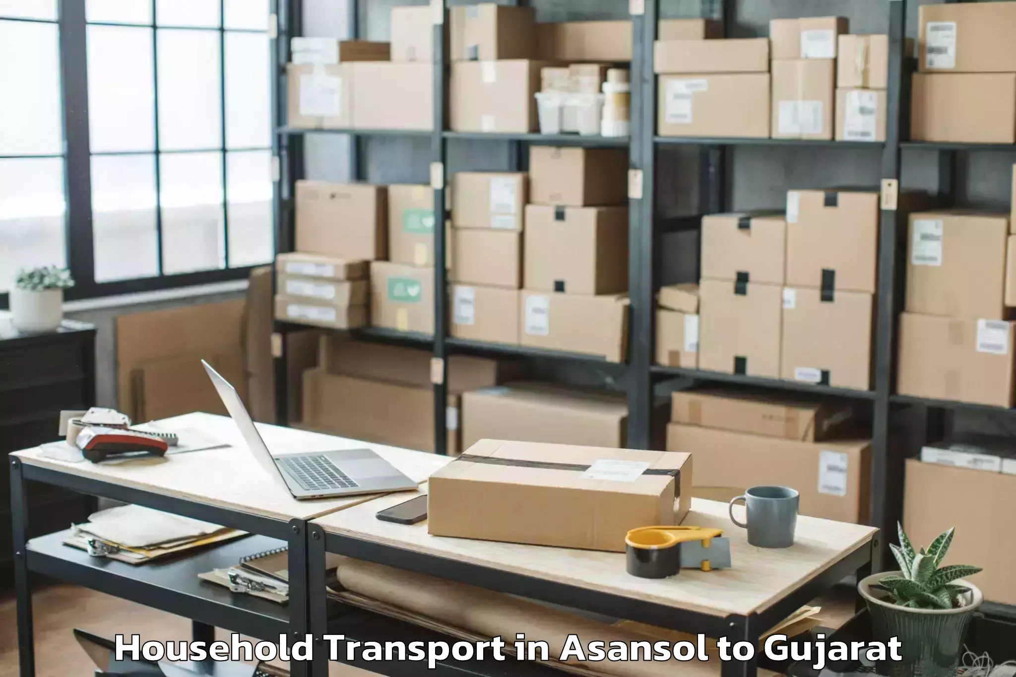 Get Asansol to Bhiloda Household Transport